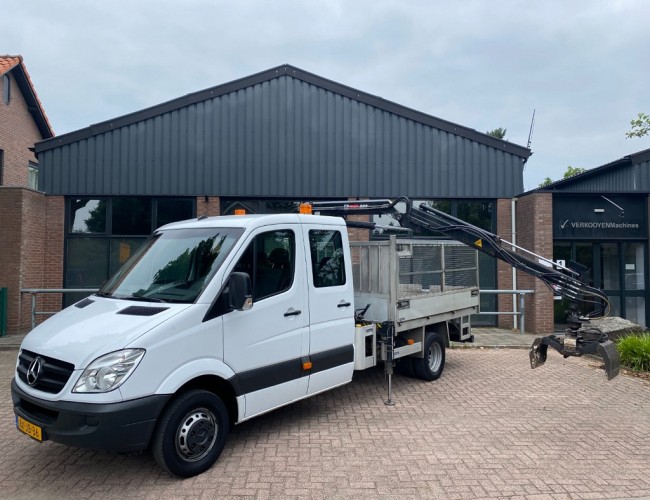 2010 Mercedes-Benz Sprinter 2.2CDI 513 Doka Kipper + Hiab 022 Kraan VK7310 | Transport | Bedrijfswagens