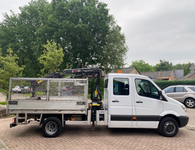 2010 Mercedes-Benz Sprinter 2.2CDI 513 Doka Kipper + Hiab 022 Kraan VK7310 | Transport | Bedrijfswagens