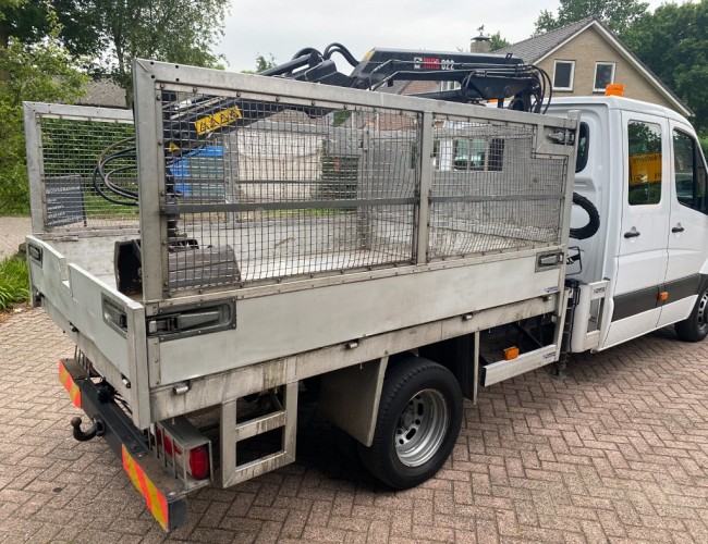 2010 Mercedes-Benz Sprinter 2.2CDI 513 Doka Kipper + Hiab 022 Kraan VK7310 | Transport | Bedrijfswagens