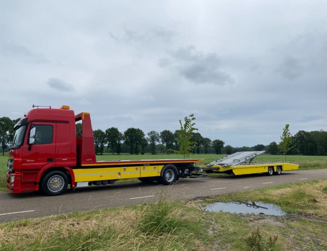 2010 Mercedes Actros 1832 Autotransporter De Groot + Tijhof aanhangwagen VK7390 | Transport | Vrachtwagens