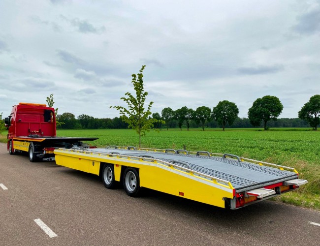 2010 Mercedes Actros 1832 Autotransporter De Groot + Tijhof aanhangwagen VK7390 | Transport | Vrachtwagens