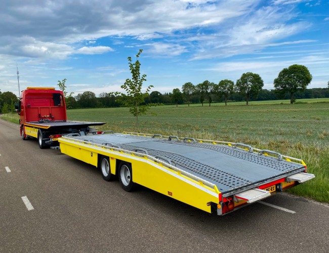 2010 Mercedes Actros 1832 Autotransporter De Groot + Tijhof aanhangwagen VK7390 | Transport | Vrachtwagens