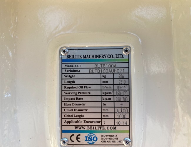 2021 Beilite BLTB100A Sloophamer CW40 986kg VK7839 | Aanbouwdelen | Sloophamers