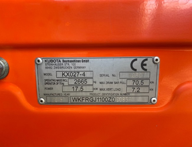 2017 Kubota KX027-4 VK9003 | Graafmachine | Minigraver
