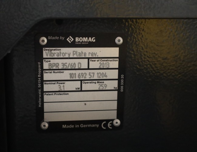 2013 Bomag BPR35/60D Stoneguard VK9230 | Grondverdichting | Trilplaat