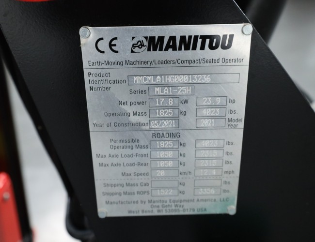 2021 Manitou MLA1-25 VT423 | Wiellader | Mini Shovel