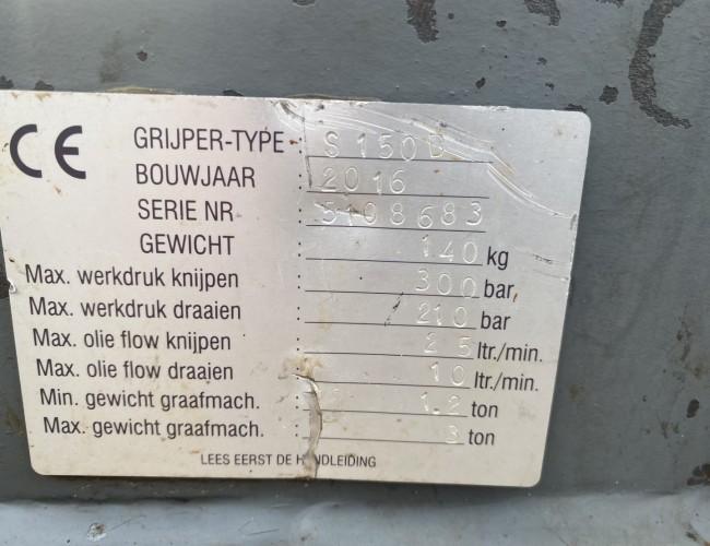 2016 Zijtveld S150-D CW05 VV1324 | Aanbouwdelen | Sloop/Sorteerknijpers