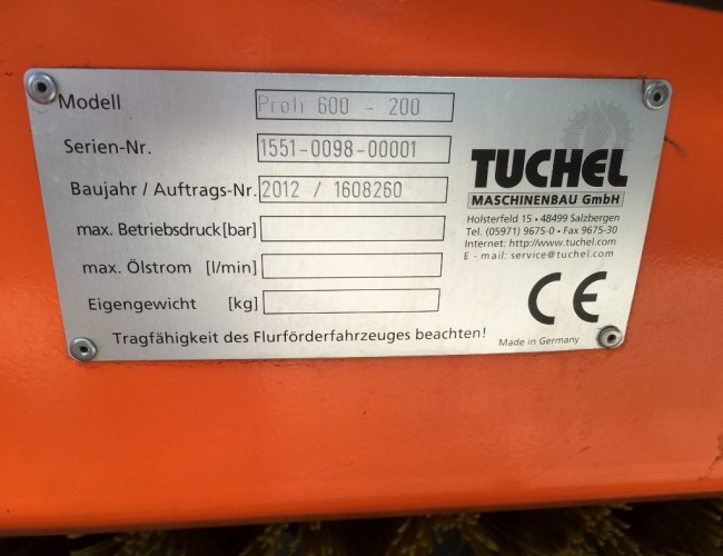 2013 Tuchel Profi 600 - 200 VK1116 | Aanbouwdelen | Veegmachine / Borstel
