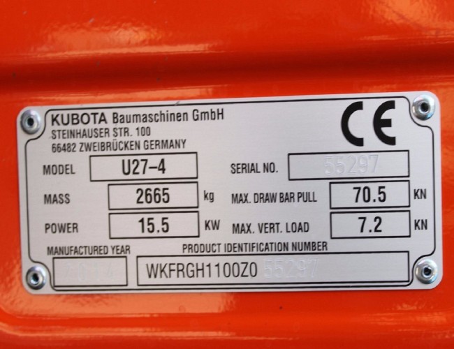 2021 Kubota U27-4 NW150 | Graafmachine | Minigraver