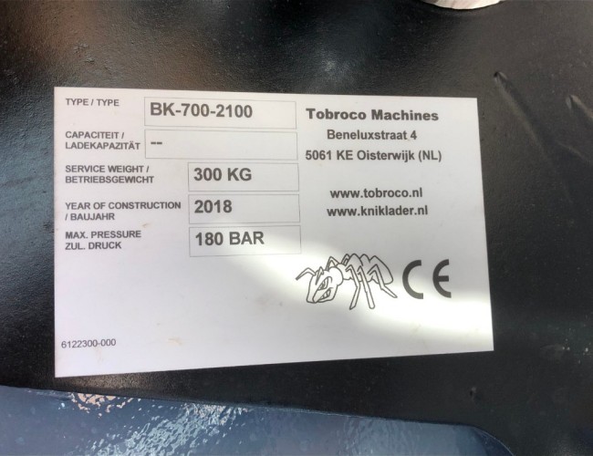 2018 Tobroco Balenklem BK 700 - 2100 Zwaar DV679 | Aanbouwdelen | Balenklem