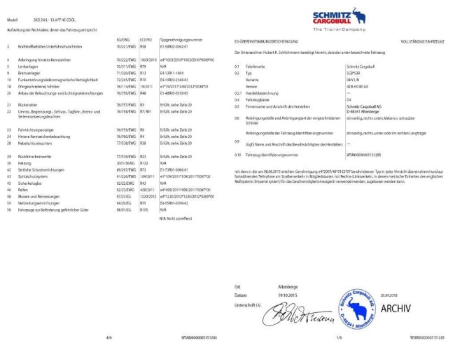 2015 Schmitz Cargobull 3-assige koel-vries Insulated/refrigerated VV1100 | Transport | Opleggers