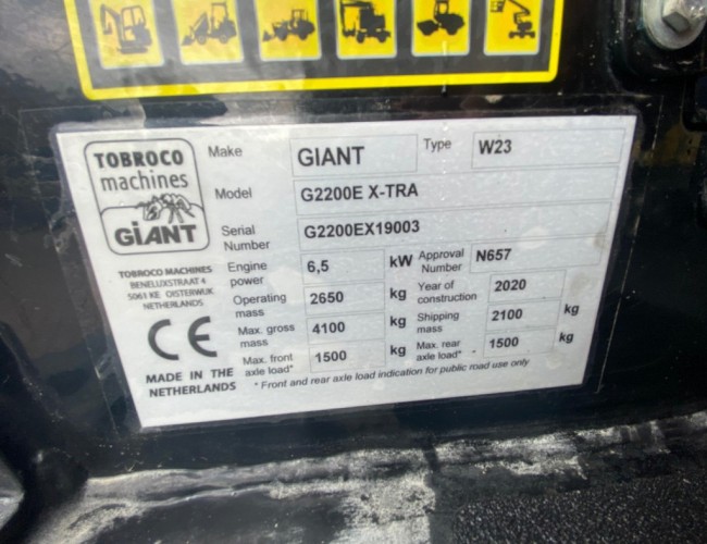 2020 Giant G2200E X-tra DEMO MIA / Vamil - Subsidie! ELEKTRISCH VV1134 | Wiellader | Mini Shovel
